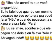 Filha, não acredito que você.... Mãe não acredita que filha está grávida e lembra que já havia orientado ela antes....