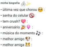 Bio - Minha biografia. Nova biografia, confira.