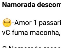 Namorada desconfiada. Namorada desconfia que o namorado é fumante, mas....