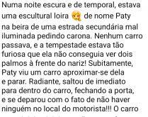Loira na beira da estrada. Uma loira avista um carro aproximar-se dela e parar, rapidamente salta para dentro do carro....