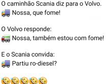 Caminhão Scania e Volvo. Na estrada dois caminhões começam a conversar... já imaginou isso?.