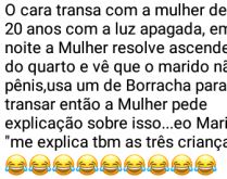 Transando com as luzes apagadas. Um homem transa com sua esposa há 20 anos, mas só com as luzes apagadas... depois a mulher dele descobre....