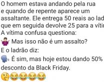 Roubo black friday. O homem estava andando na rua, quando um ladrão para e o assalta....