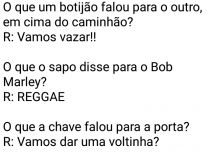 O que um... falou pro outro?. Você sabe o que um botijão falou para o outro? Ou o que um prédio falou para o outro? Então entre e confira....