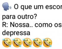 O que um escorregador falou pa.... Escorregador vê pessoas montando nele todos os dias, e fala para o outro....
