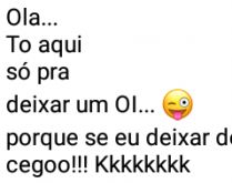 Olá... estou aqui só pra dei.... Porque se eu deixar dois eu fico cegooo!!! kkkkkkkk.