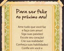 Para ser feliz no próximo ano. Linda imagem com uma bela mensagem de feliz ano novo.