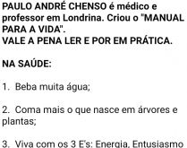 Manual para a vida. Paulo André Chenso, médico e professor em Londrina, criou o 