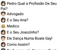 Pedro, qual é a profissão do.... Na escola o garotinha filho de um jogador de futebol, com medo de ser vaiado....