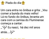 Piada do dia. Um cara entra no ônibus e grita: Vou comer....