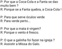 Mais charadas. Você já sabe o que a galinha foi fazer na igreja, ou por que a mata é virgem? Confira essa postagem e veja as respostas....