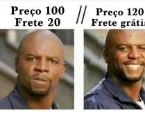 Preço 100 Frete 20. Melhor 100 com 20 de frete ou 120 com frete grátis? Pergunte ao Július! kkk.
