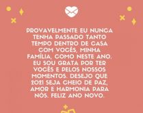 Nunca passei tanto tempo dentr.... Provavelmente eu nunca tenha passado tanto tempo dentro de casa com voces... feliz ano novo, família!.