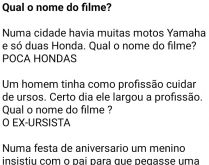 Qual o nome do filme. Um homem tinha como profissão cuidar de ursos. Certo dia ele lagou a profissão, qual o nome do filme? Confira essa e outras respostas kkkkk.