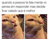 Quando a pessoa te fala merda .... Quando a pessoa te fala merda, vc pensa em responder... mas decide ficar calado que é melhor....