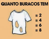 Quantos buracos essa camisa tem?. Consegue acertar quantos buracos tem essa camiseta?.