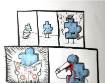 Quebra cabeça saindo da facul.... Uma imagem mostrando a realidade de uma peça de um quebra cabeça acabando de se formar na faculdade..