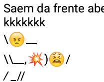 Saiam da frente, abestados, ch.... Cheguei chegando e abalando, é melhor sair da frente....