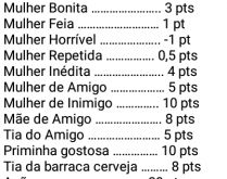 Tabela de pontos Carnaval 2020. Olha essa tabela, veja quantos pontos pode ganhar nesse carnaval....