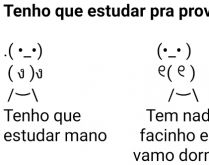 Tenho que estudar pra prova do.... Decidido pra estudar pra prova do ENEM, mas a mente diz que vai ser facinha a prova... (vai vendo).