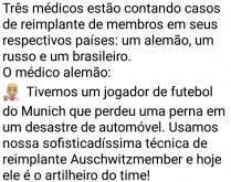 Tres médicos contando casos d.... Três médicos cirurgiões contam seus incríveis casos de reimplante de membros em seus respectivos países..