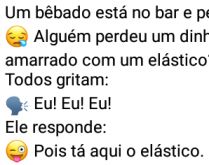 Bêbado pergunta se alguém pe.... Um bêbado dá um grito no bar: 
