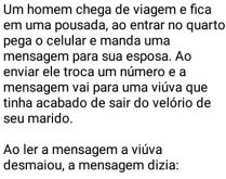 Viúva lê mensagem no velório. Homem manda mensagem para pessoa errada e faz viúva passar mal... kkkk.
