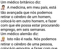 3 médicos contando sobre o av.... Três médicos: Um britânico, um alemão e um americano contam sobre as incríveis intervenções cirúrgicas que fizeram em seus respectivos países, confira..