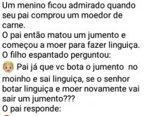 A maravilhosa máquina de faze.... Um menino ficou admirado quando seu pai comprou um moedor de carne....