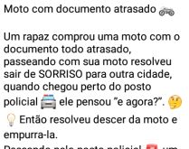 Moto com documentação atrasada. Um jovem comprou uma moto com o documento todo atrasado e se envolveu na maior 