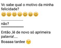 Você sabe qual o motivo da mi.... Então lê de novo, só a primeira palavra!.