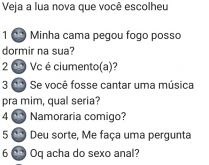 Escolha uma lua nova. Nova brincadeira para status do whatsapp: escolha uma lua nova e veja as respostas..