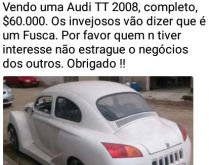 Vendendo Audi 2008. Os invejosos vão dizer que é um Fusca....