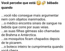 Você percebe que está bêbad.... Se algumas dessas situações acontecerem, você certamente está bêbado! Confira....
