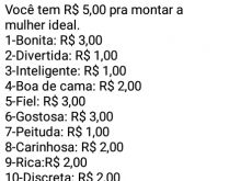 Monte uma mulher perfeita. Brincadeira para mandar para seus amigos e se divertir.